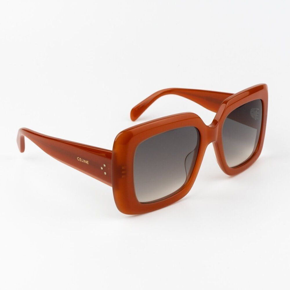 NEW Celine CL40263I 42F 3 DOTS Orange Gradient Brown Women Geometric Sunglasses